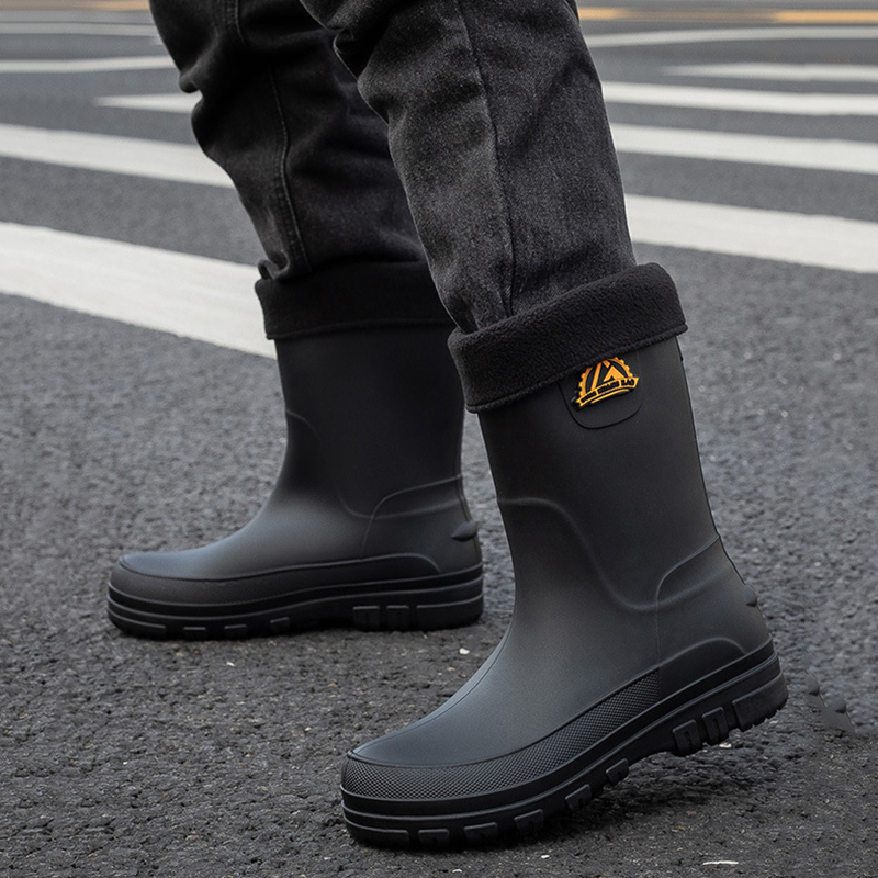 Youtube Leatherwork - Botas de lluvia con plataforma para