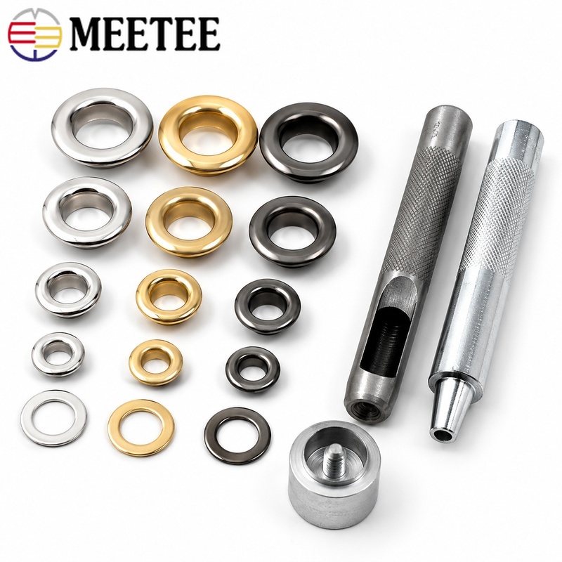 Leatherwork Eyelets - 100 Sets de Ojales Metálicos Meetee