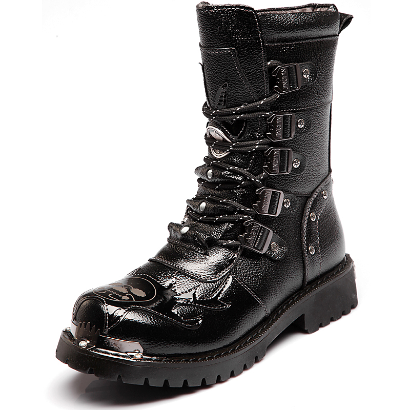 Youtube Leatherwork - Botas de combate para hombre, nuevos