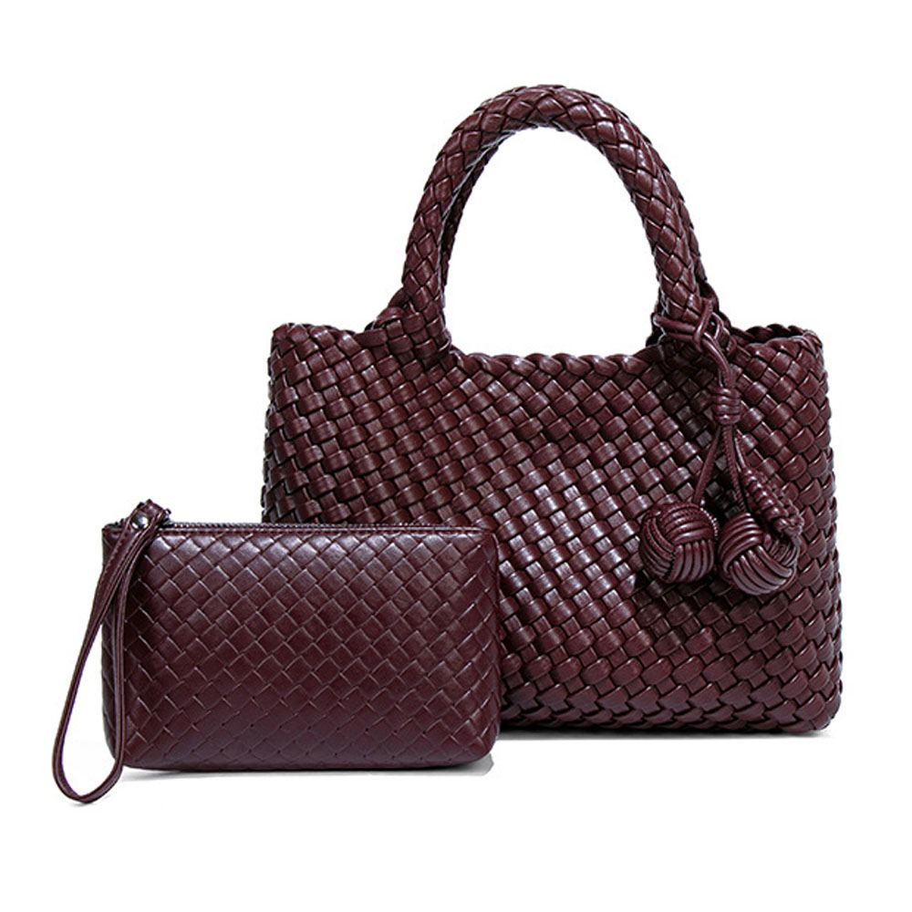 Leatherwork Wallet - Bolso de compras tejido de moda