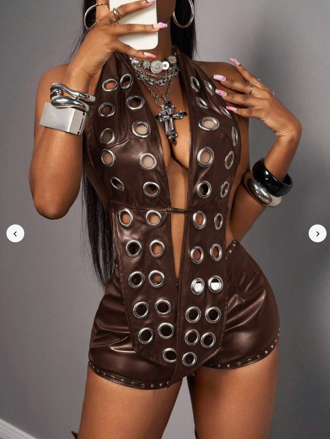 STYLISH LADY Tops Halter de Pi - Leatherwork Eyelets reseña y precio
